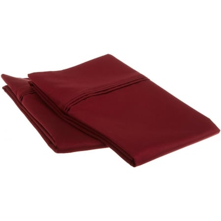 Superior  Egyptian Cotton 1200 Thread Count Solid Pillowcase Set  Standard-Burgundy 1200SDPC SLBG